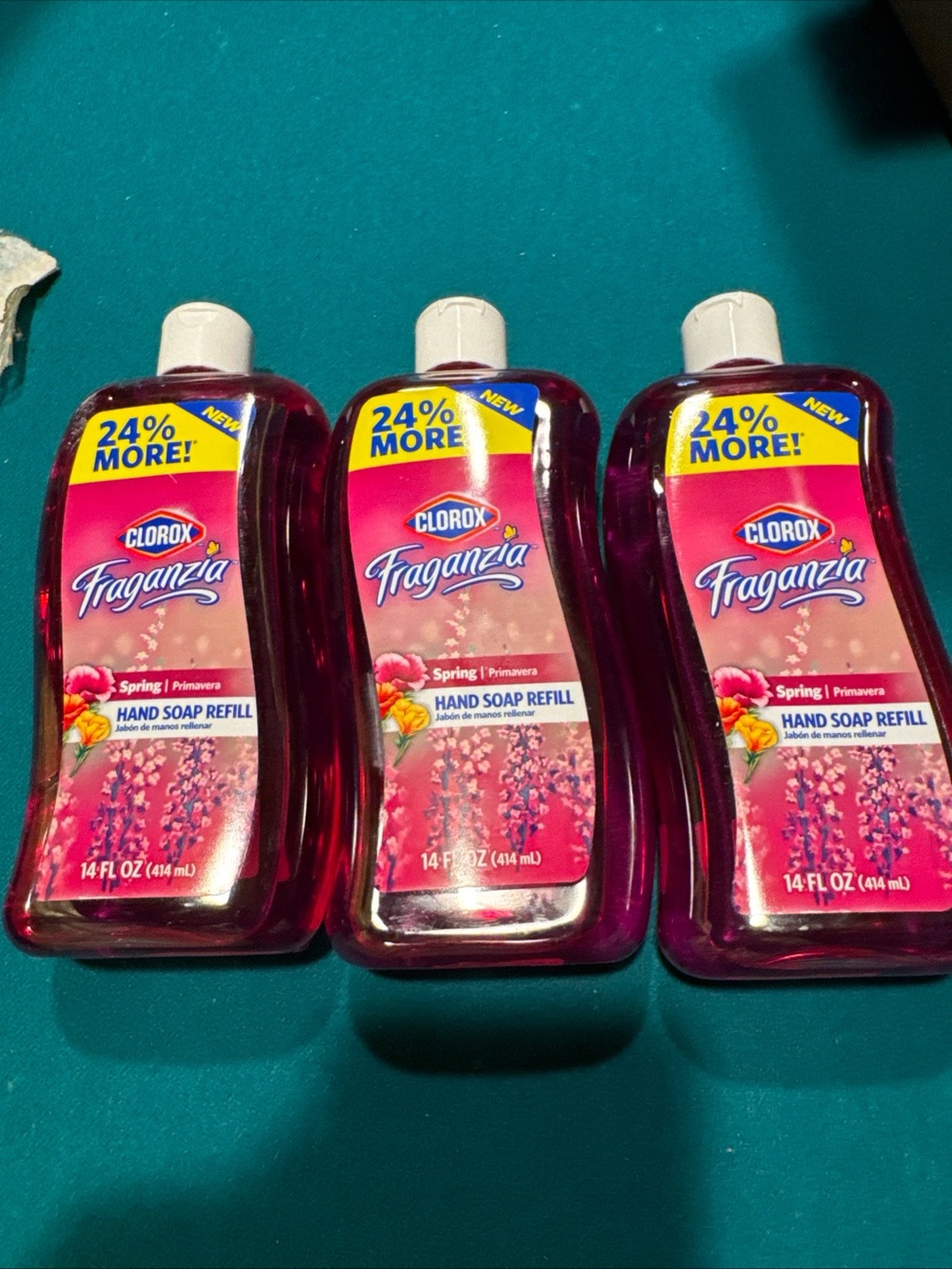 3 14 oz Clorox Fraganzia Spring Hand Soap Refill -